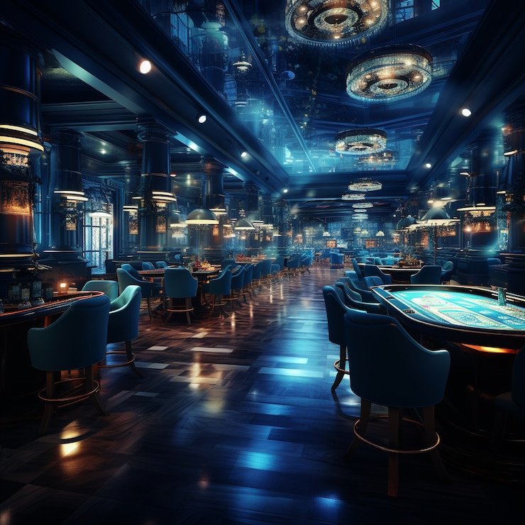 Meja Caribbean Stud Poker dengan dealer profesional